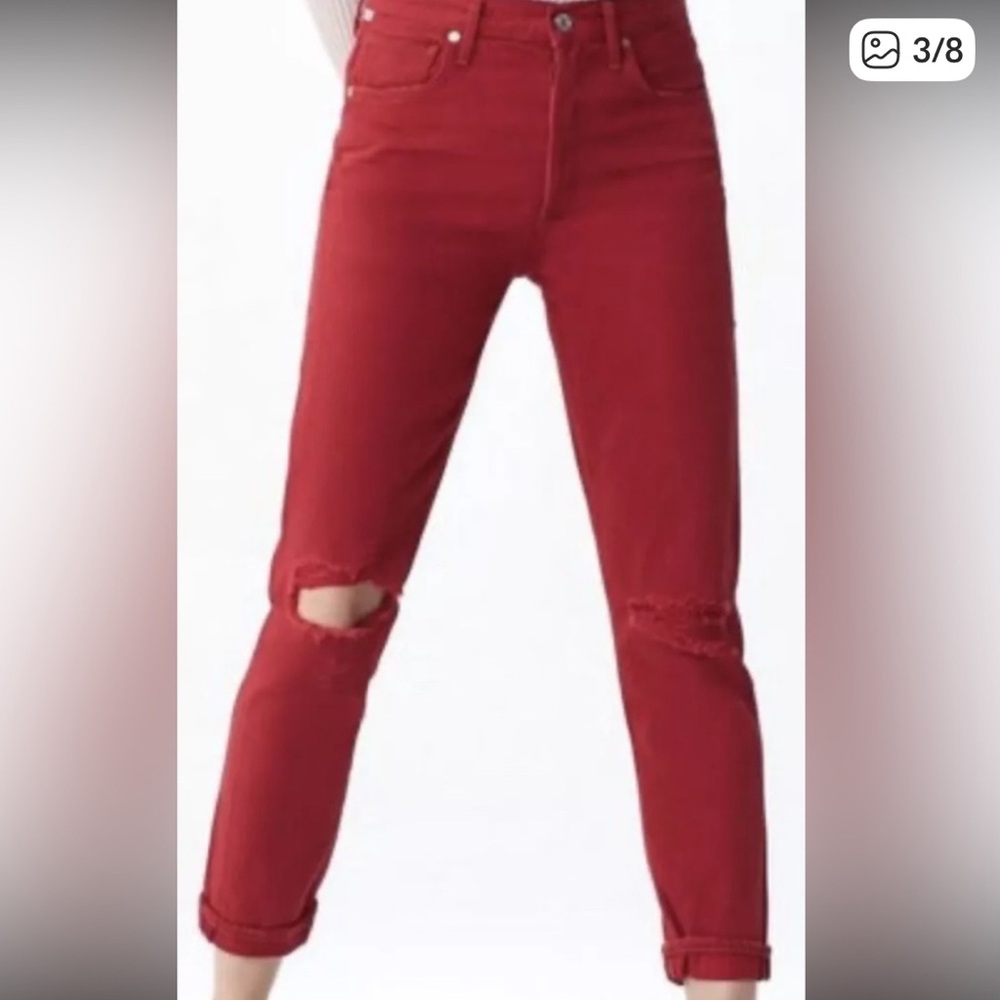Citizens of Humanity Red Distressed Denim - Size 26